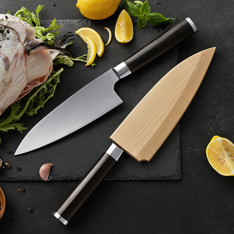 Deba knife, ebony handle, 18 cm (C65)