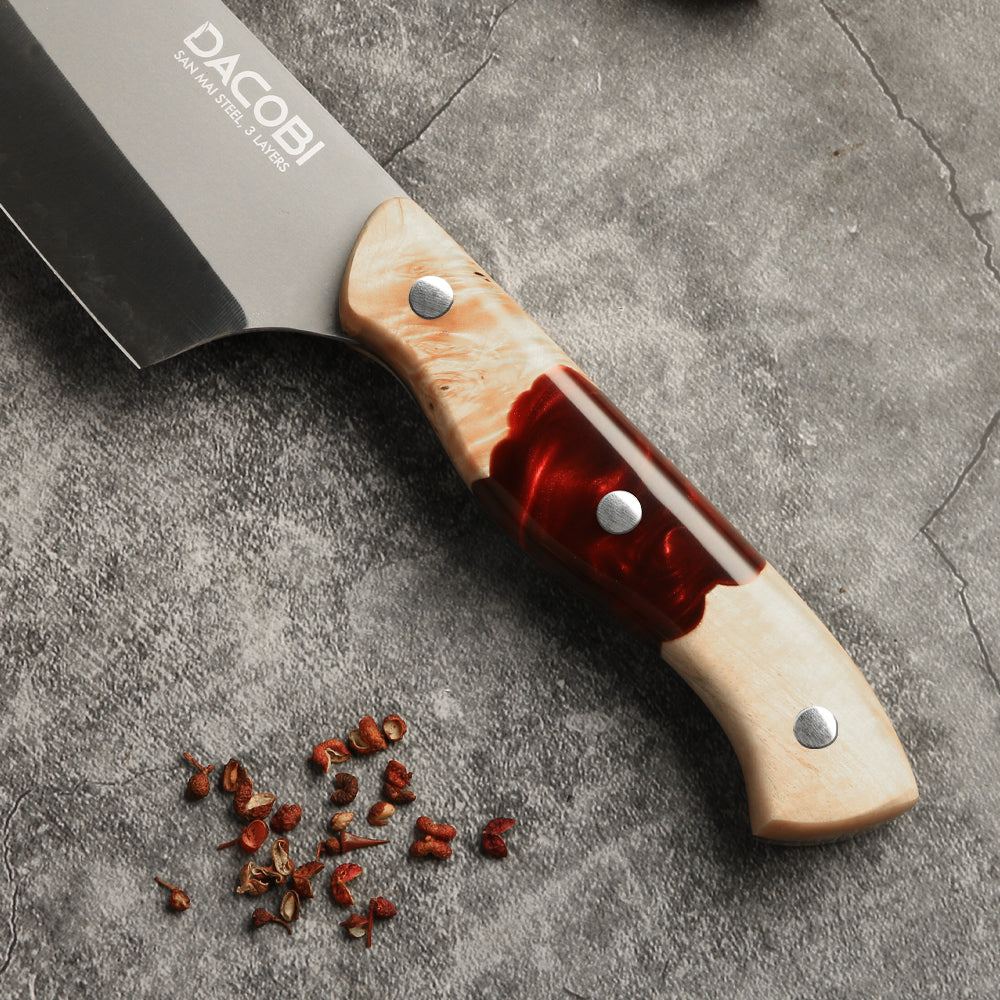 Professionell kockkniv C47, San Mai stål 3 lager
