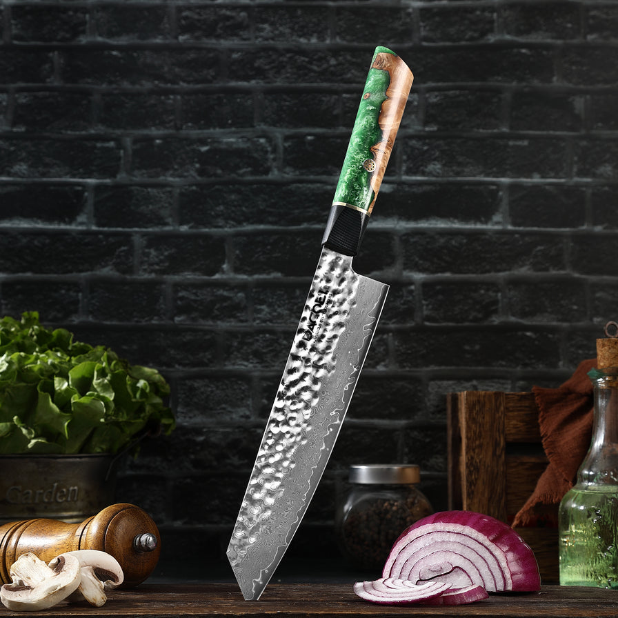 Professionelles Kiritsuke-Messer C48, Damaszenerstahl 67 Lagen