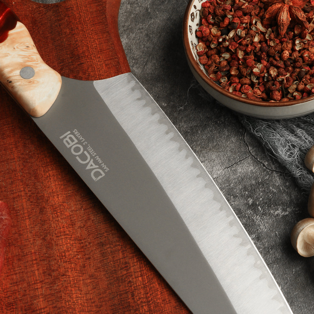 Professionell kockkniv C47, San Mai stål 3 lager
