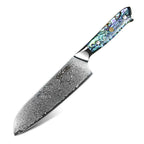 Cuțit Santoku, cuțit pentru legume, oțel damasc, mâner rășină, 18 cm (C23) - DACOBI.ro