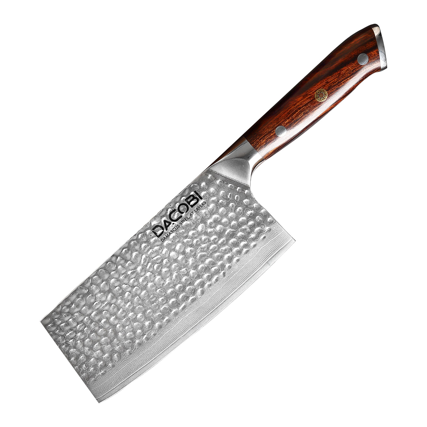 Satâr pentru tocat profesional, damasc, mâner lemn desert ironwood, 18 cm (C38) - DACOBI.ro