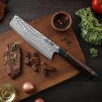 Nakiri-Profimesser, Damaszenerstahl, Griff aus Eisenholzdessert, 18,5 cm (C55)