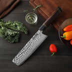 Nakiri-Profimesser, Damaszenerstahl, Griff aus Eisenholzdessert, 18,5 cm (C55)