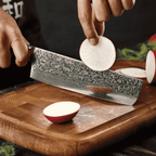 Couteau professionnel Nakiri, acier Damas, manche à dessert en bois de sycomore, 18 cm (C64)