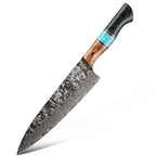Chef's Knife, ergonomic solidified maple wood handle, damascus steel, 21.6 cm (C67)