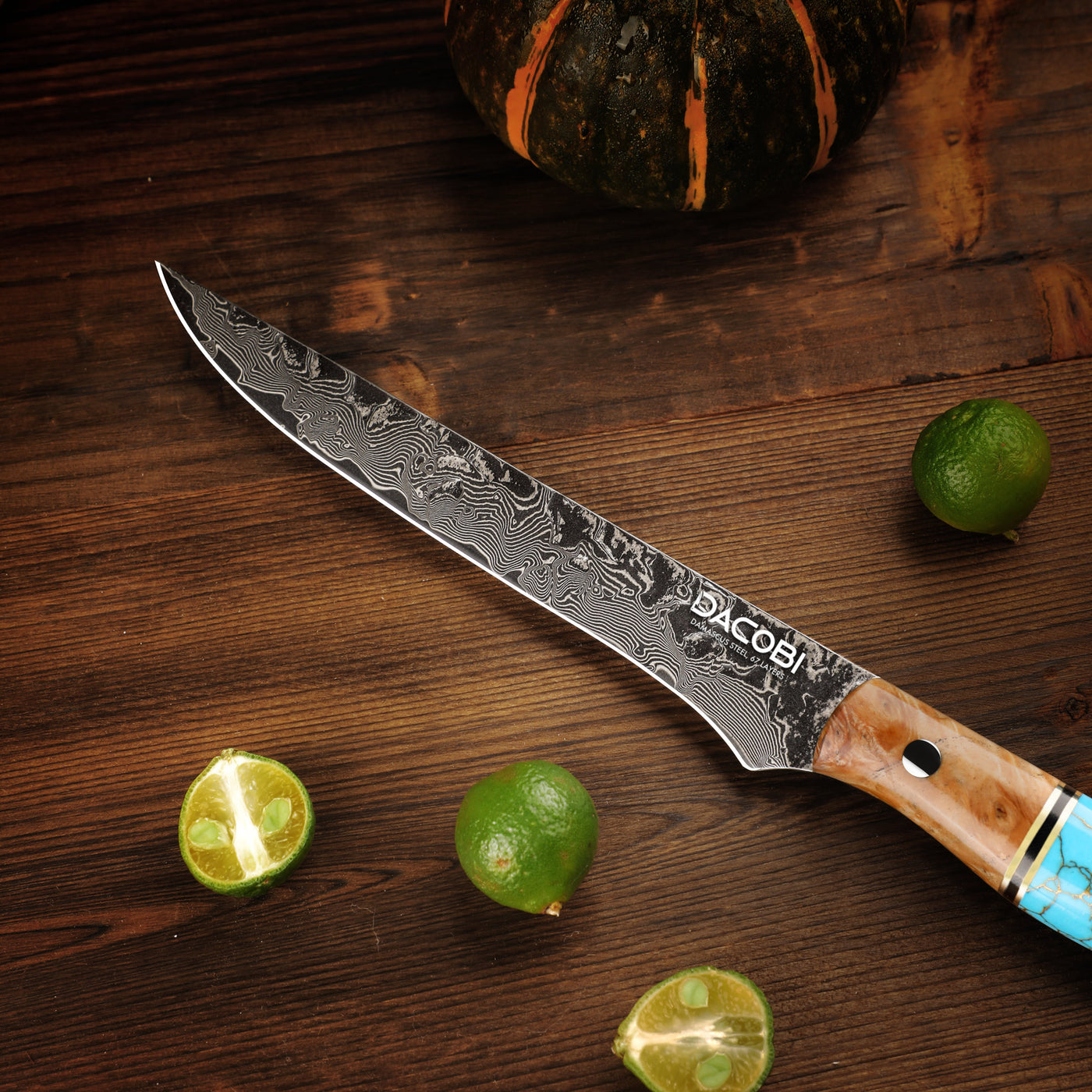 Professional fillet knife C69, Damascus steel 67 layers