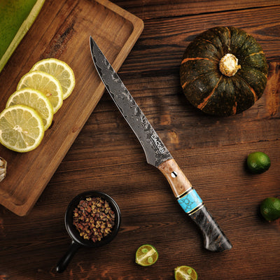 Professional fillet knife C69, Damascus steel 67 layers