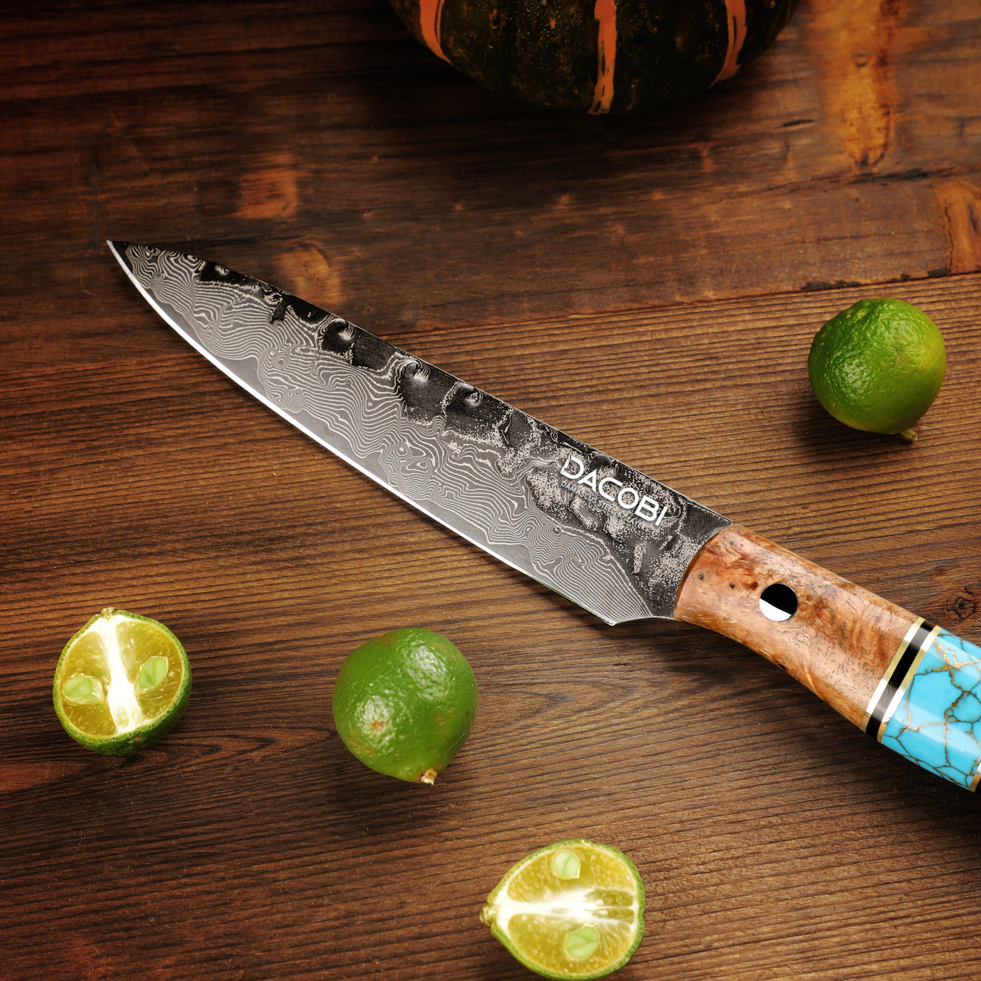 Professional universal knife C70, Damascus steel 67 layers