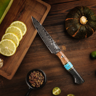 Professional universal knife C70, Damascus steel 67 layers