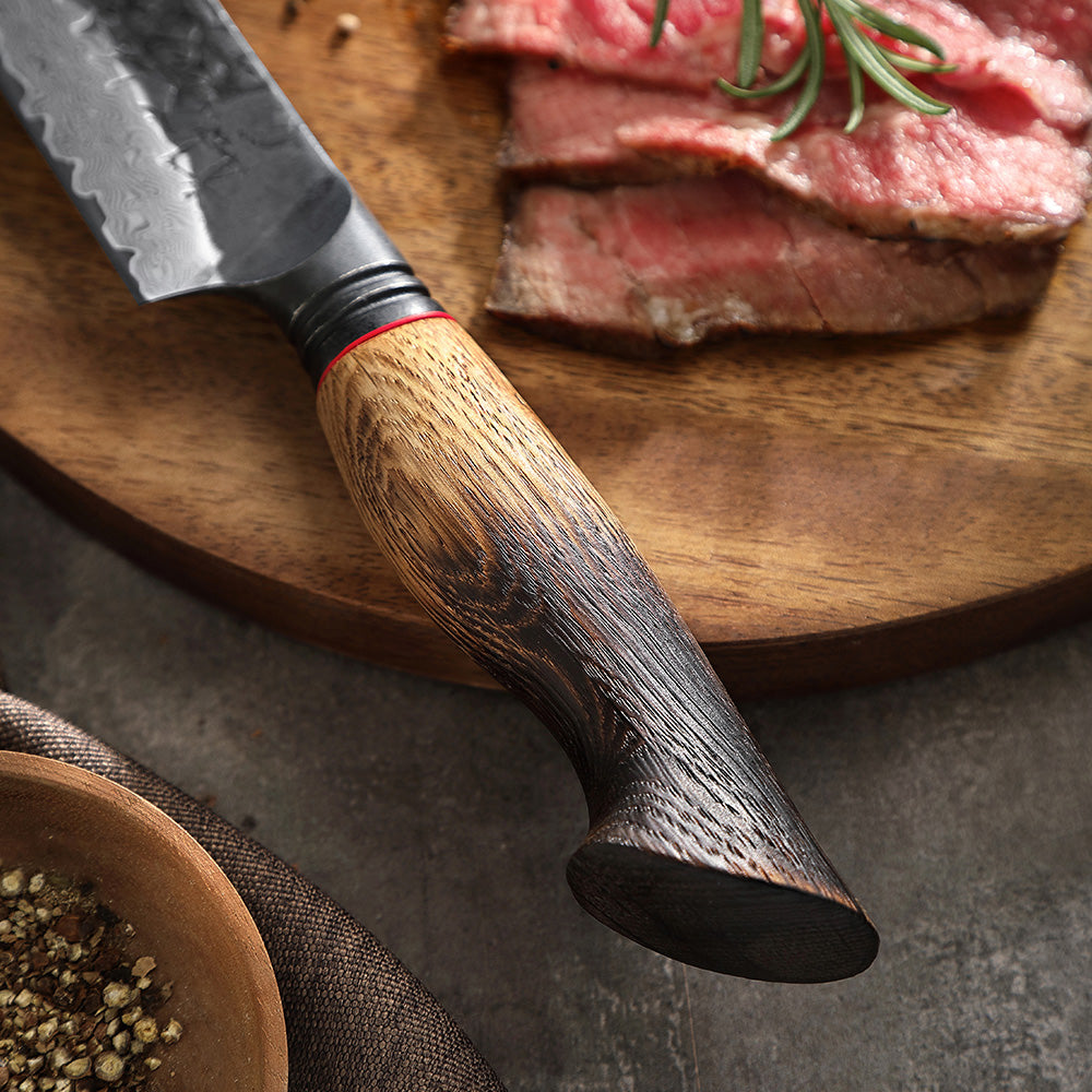 Professional butcher knife C71, Damascus steel 67 layers