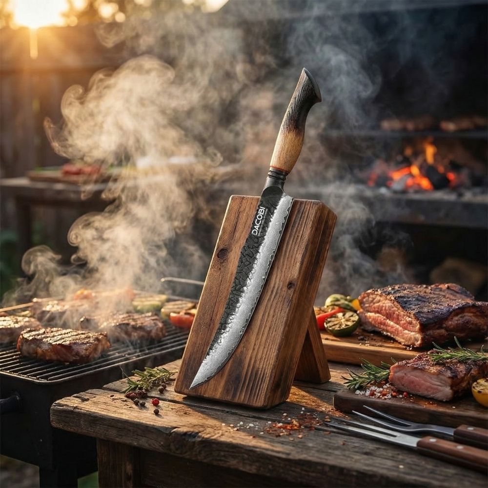 Professional butcher knife C71, Damascus steel 67 layers