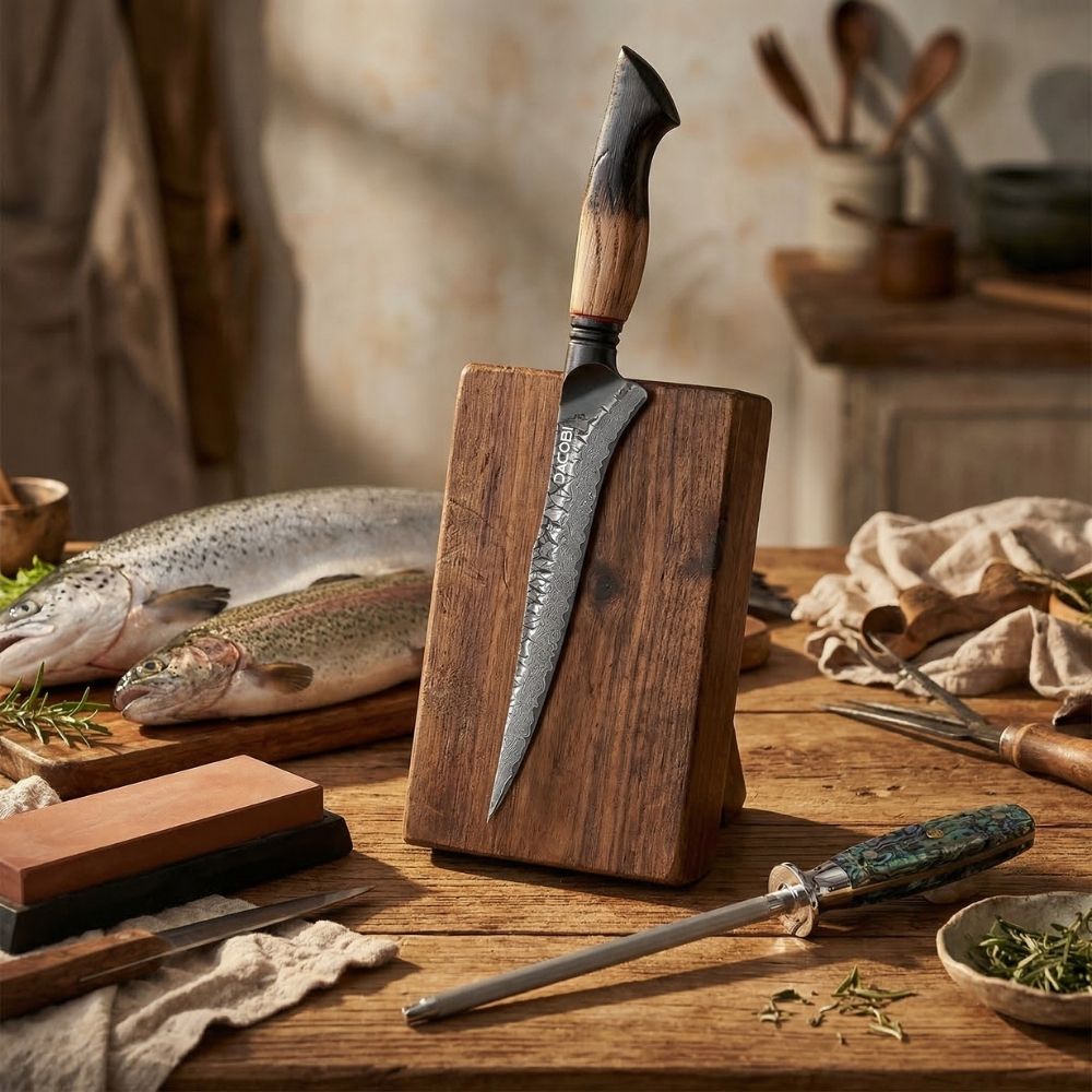 Professional fillet knife C72, Damascus steel 67 layers