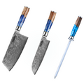 Set coltelli professionali, acciaio Damasco, D13