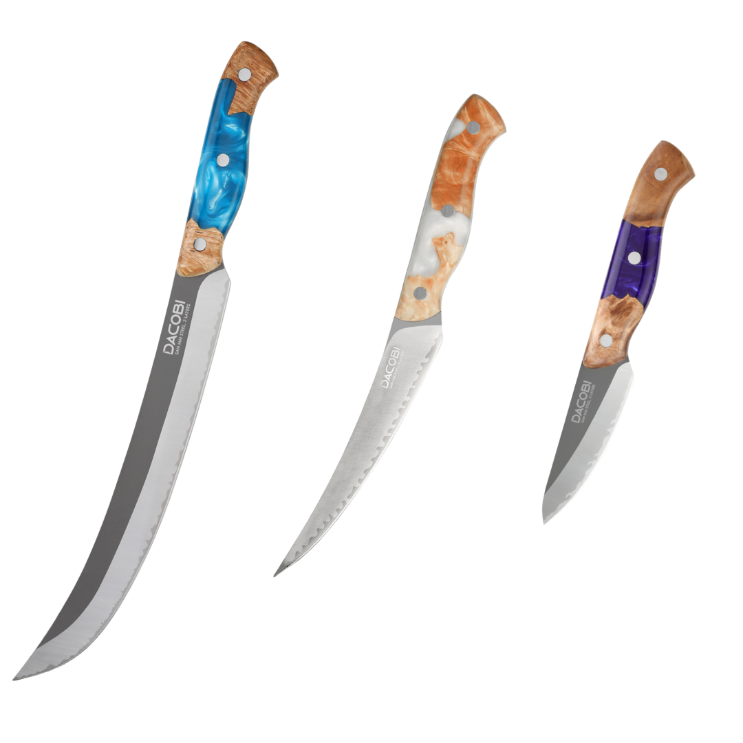 Professional knife set, San Mai steel, D17