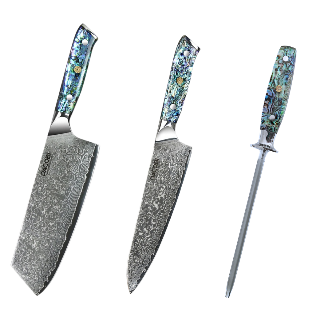 Professional knife set, Damascus steel, D20