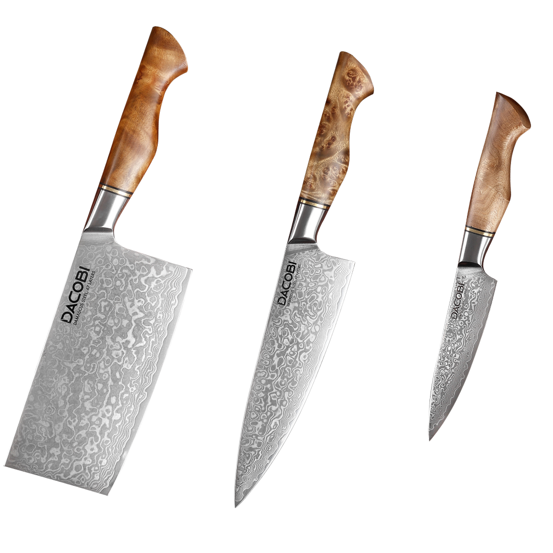 Professional knife set, Damascus steel, D24