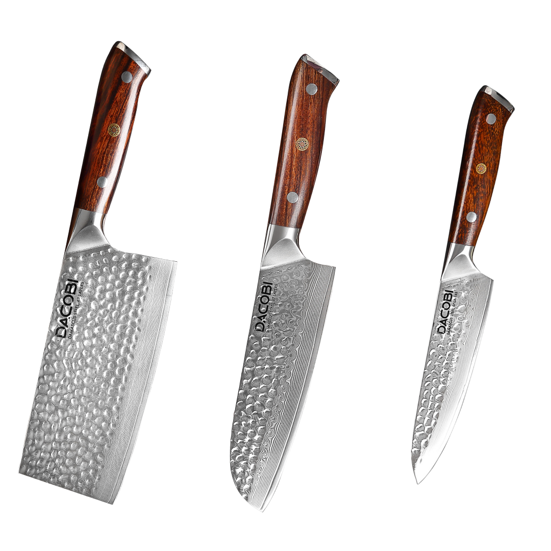 Professional knife set, Damascus steel, D34