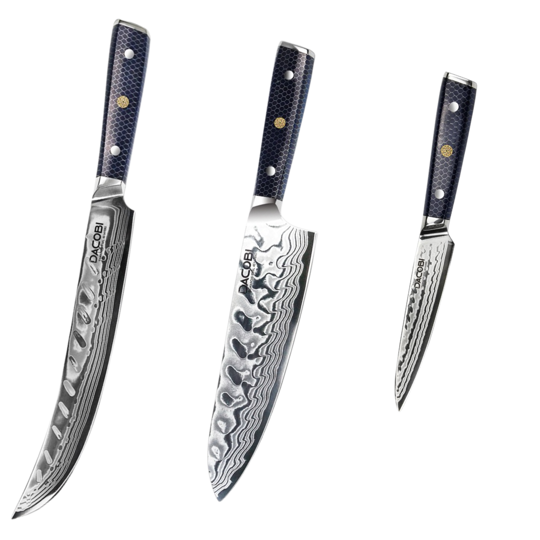 Professionelles Messerset, Damaststahl, D42