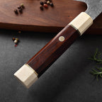 Cuțit Kiritsuke, cuțit profesional, mâner lemn trandafir, Kiritsuke oțel damasc, 20.5 cm (C13) - DACOBI.ro