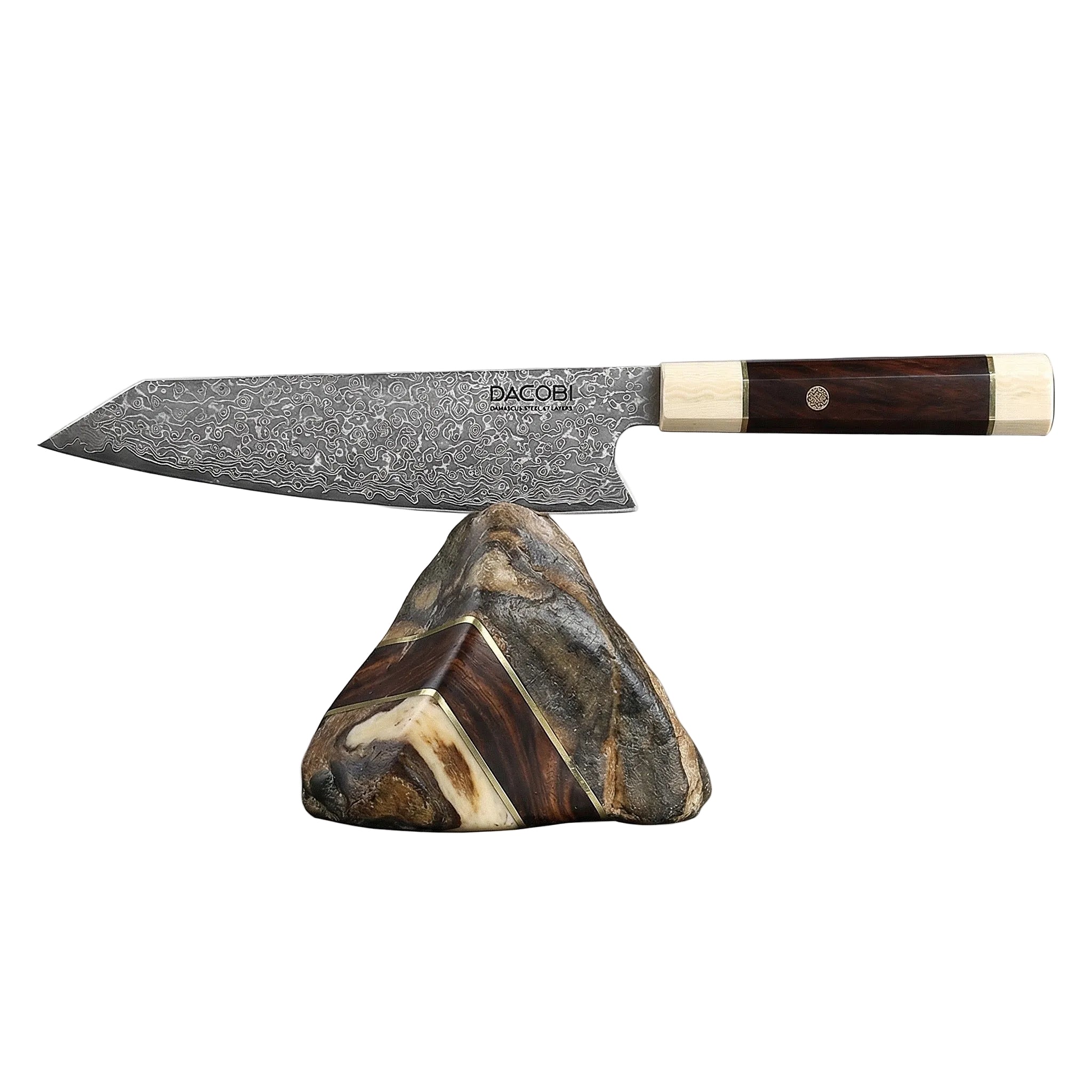 Professionelles Kiritsuke-Messer C13, Damaszenerstahl 67 Lagen 