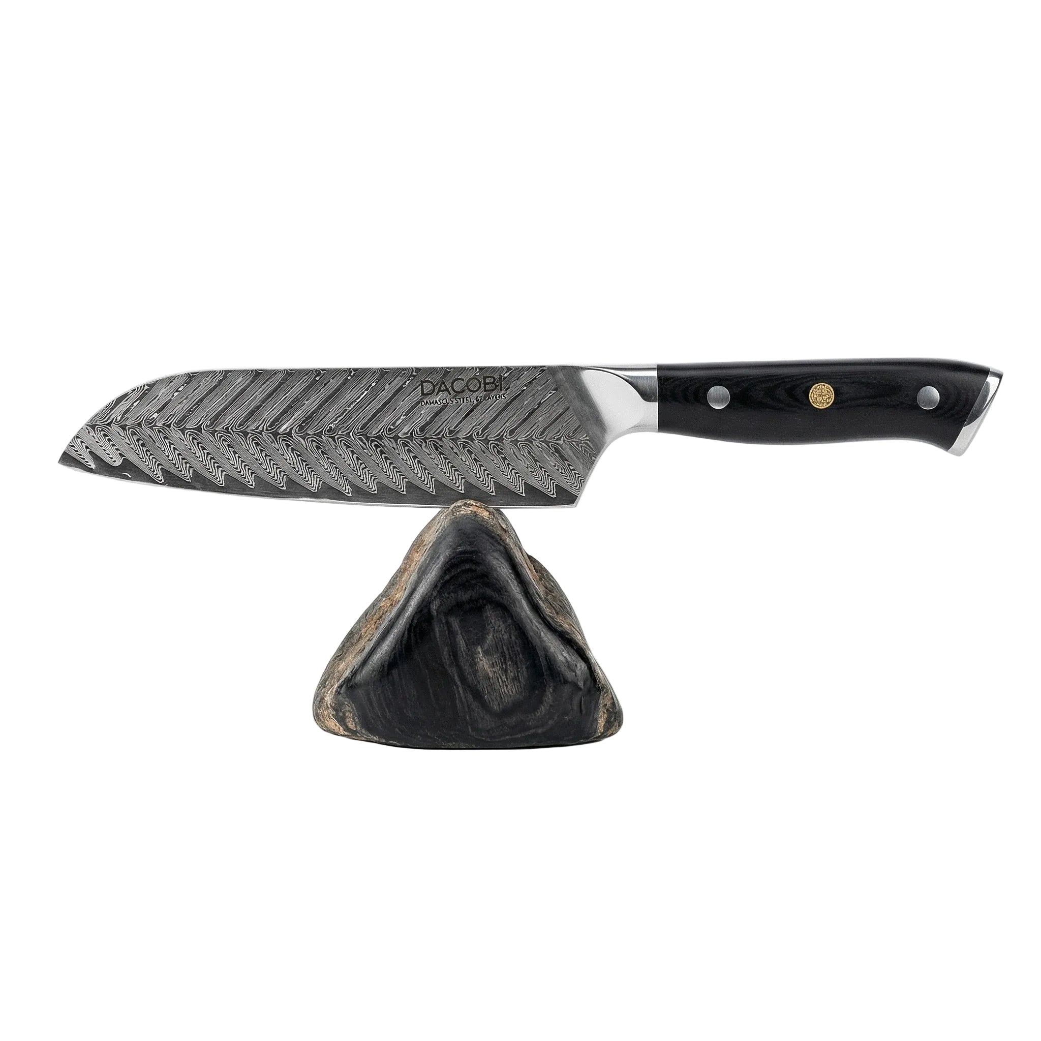 Professionel Santoku kniv C26, Damaskus stål 67 lag