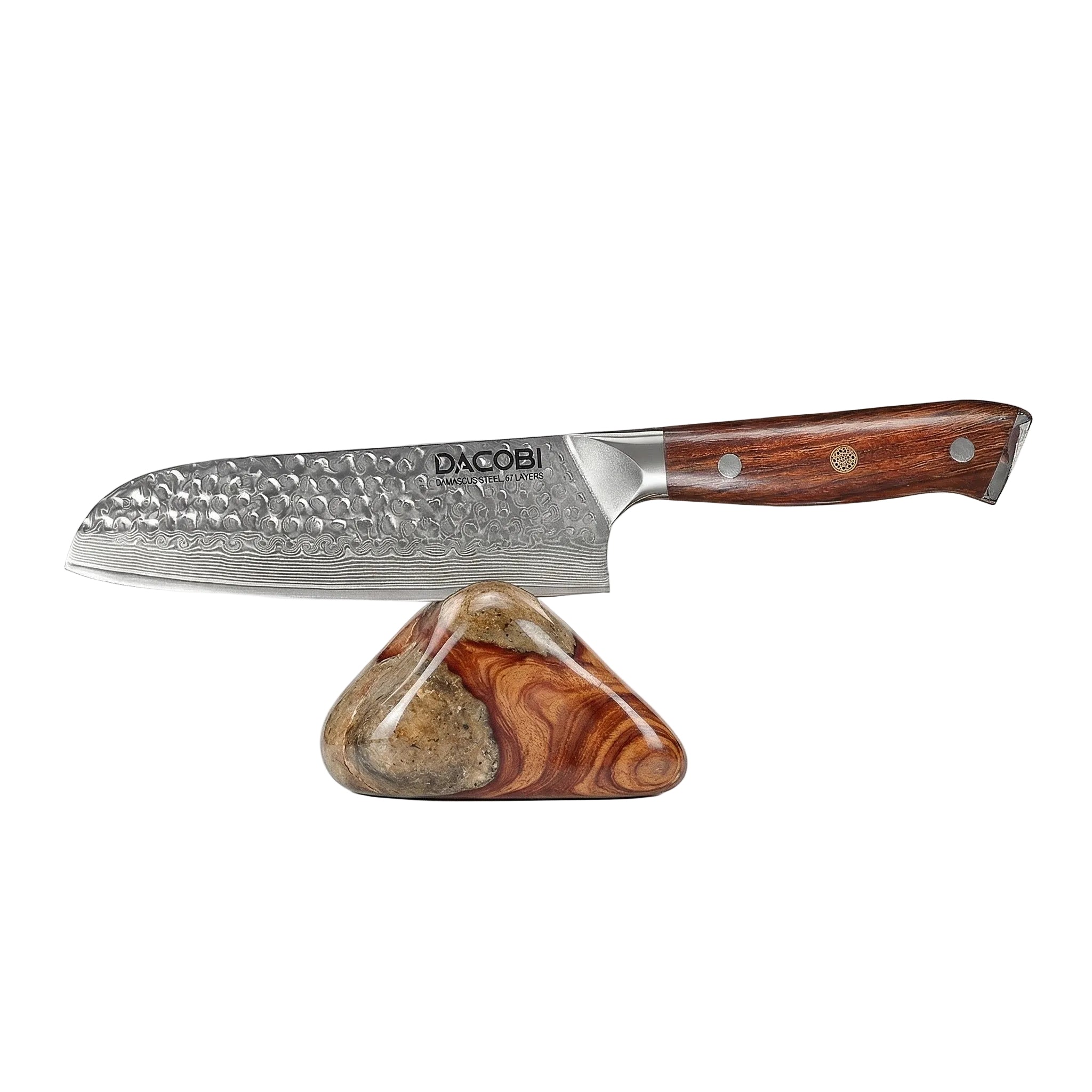 Professionel Santoku kniv C39, Damaskus stål 67 lag 