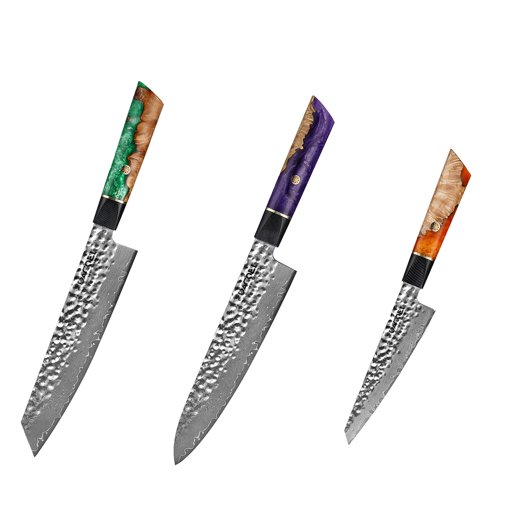 Professional knife set, Damascus steel, D4