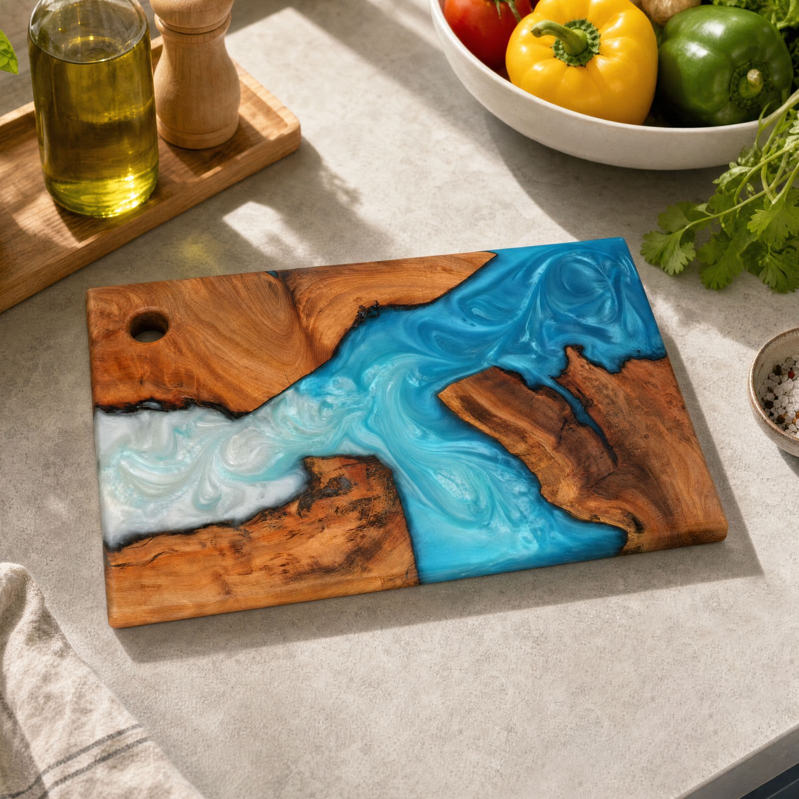 Premium Cutting Board T1, Burl Wood