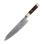 Cuțitul bucătarului, mâner octogonal lemn de tradafir, oțel damasc, 22.9 cm (C11) - DACOBI.ro