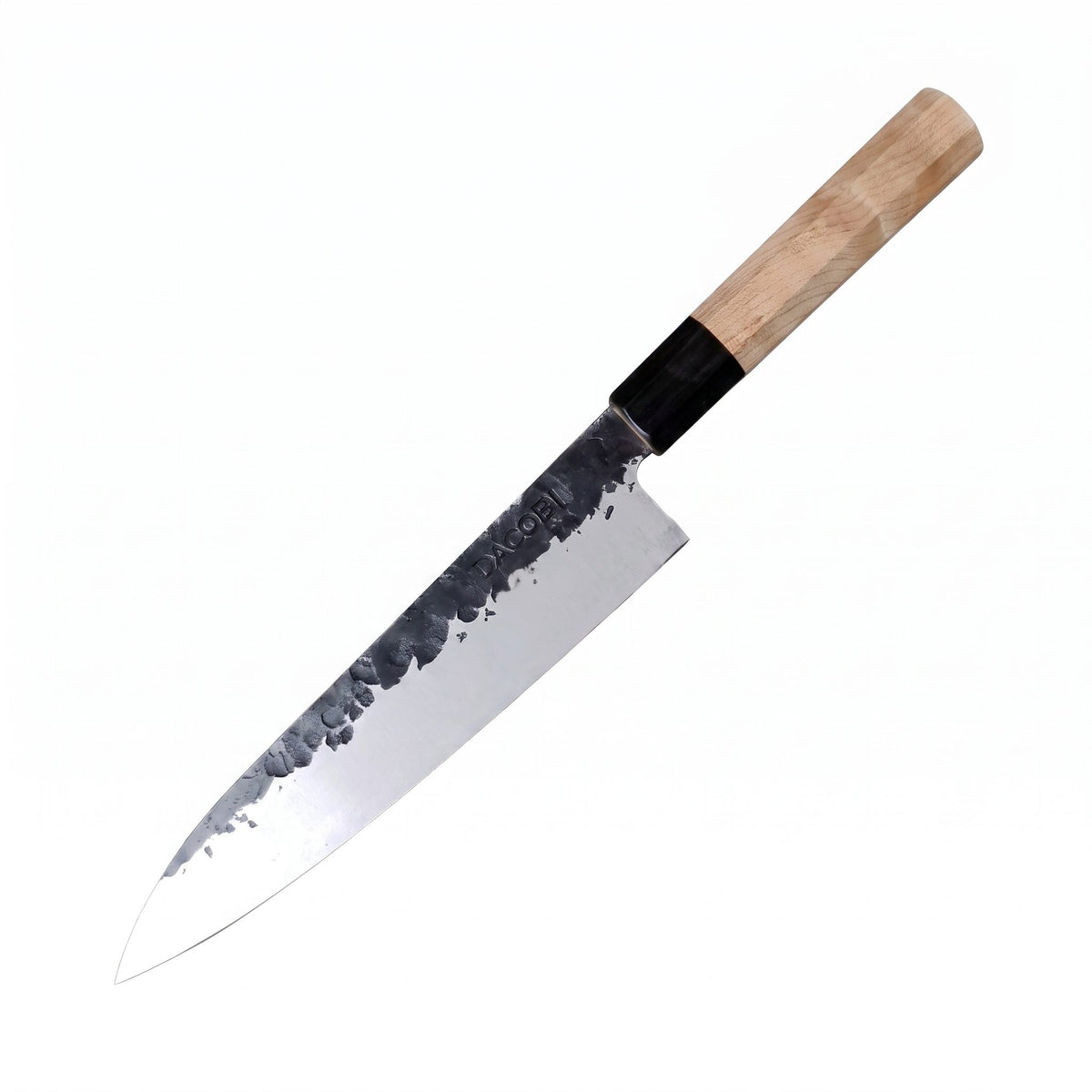 Ox horn ferrule detail on the Tsuchime Gyuto knife