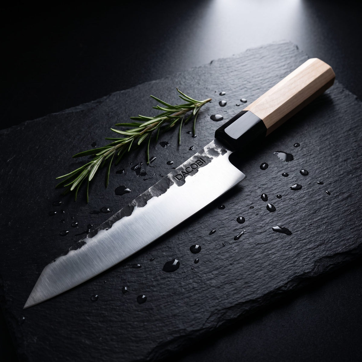 Maple wood handle of the professional Honesuki knife