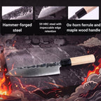 Infographic with the features of the Tsuchime Honesuki knife