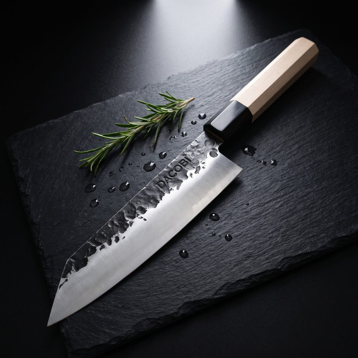 Maple wood handle of the professional Kiritsuke knife