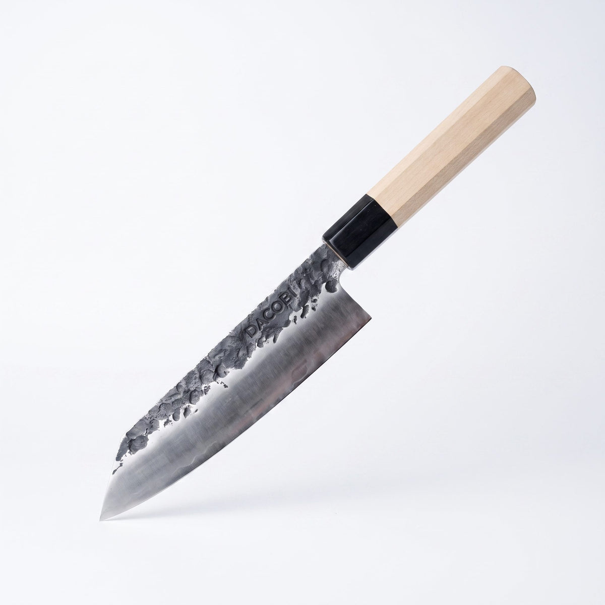 Ox horn ferrule detail on the Tsuchime Kiritsuke knife