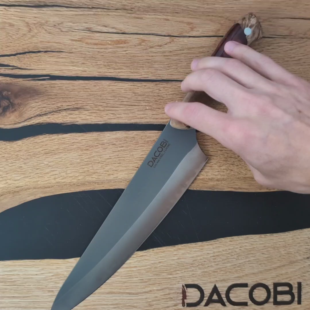 Professionell kockkniv C47, San Mai stål 3 lager