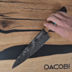 Chef's Knife, ergonomic solidified maple wood handle, damascus steel, 21.6 cm (C67)