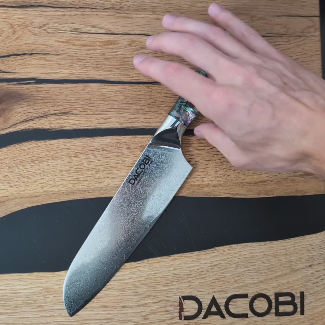 Professionel Santoku kniv C23, Damaskus stål 67 lag