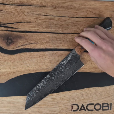 Επαγγελματικό μαχαίρι Kiritsuke, ατσάλι Δαμασκού, λαβή από σκληρυμένο ξύλο σφενδάμου, 20,6 cm (C68)