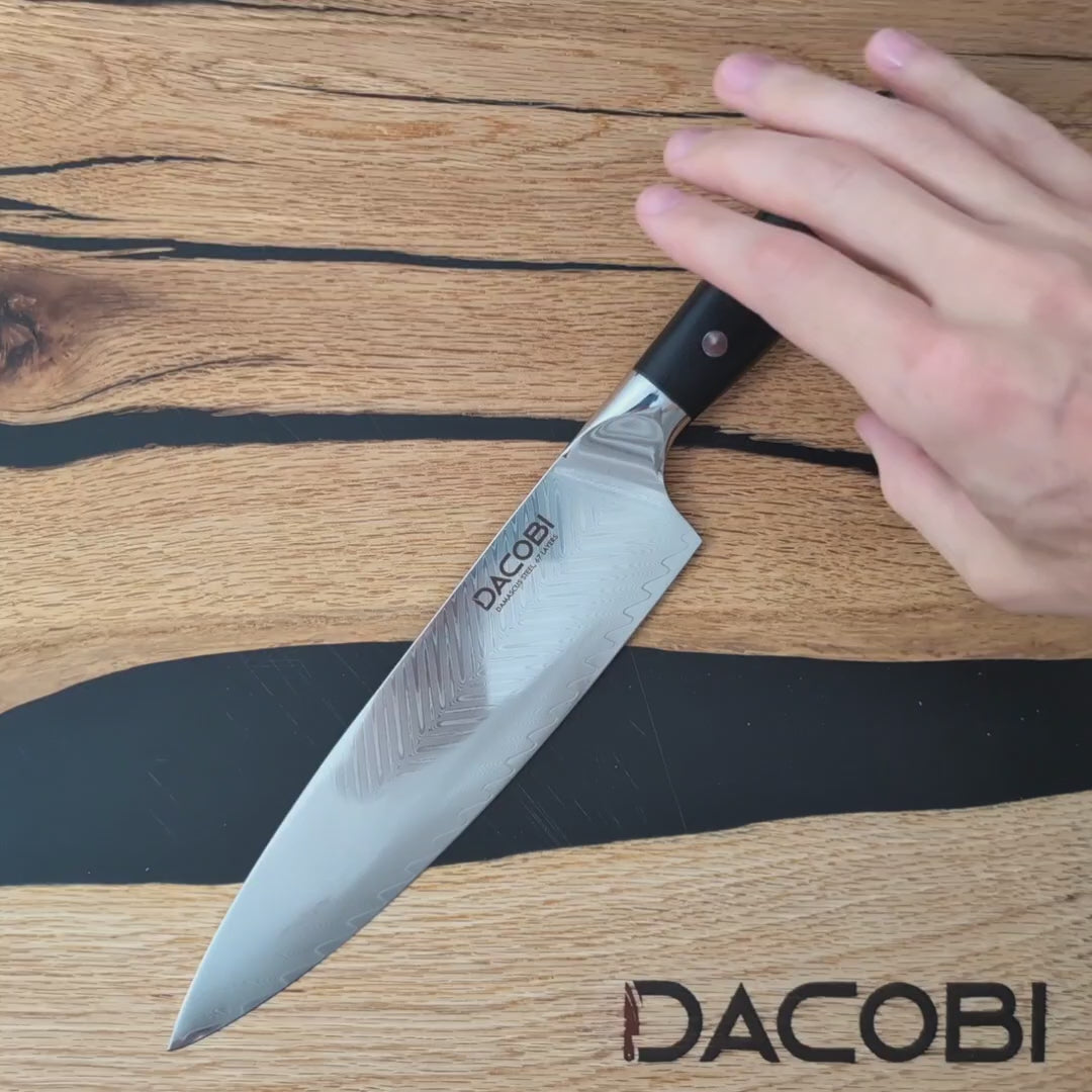 Professionell kockkniv C29, Damaskus stål 67 lager
