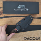 Grizzly - Bushcraft knife, D2 steel, antler and resin handle
