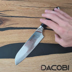 Professionel Santoku kniv C26, Damaskus stål 67 lag