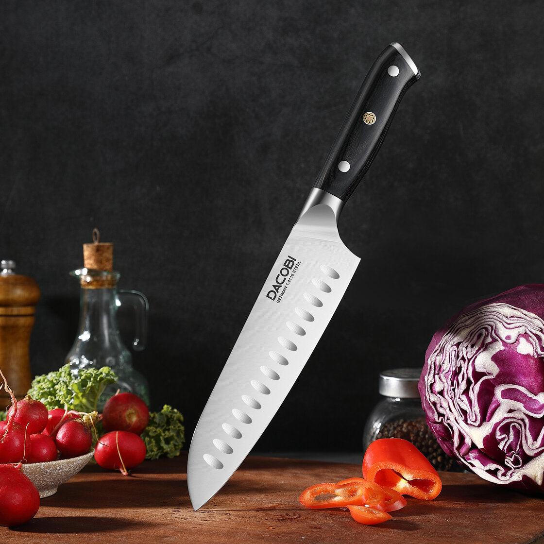 Professionel Santoku kniv C7, tysk stål 1.4116