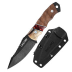 Grizzly - Bushcraft knife, D2 steel, antler and resin handle