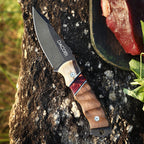 Grizzly - Bushcraft knife, D2 steel, antler and resin handle