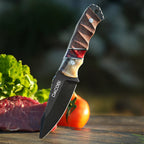 Grizzly - Bushcraft knife, D2 steel, antler and resin handle
